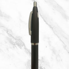 Matte Black Ball Pen with Silver Clip | Click Mechanism | Blue Ink 