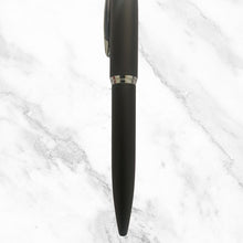 Matte Black Ball Pen with Silver Clip | Click Mechanism | Blue Ink 