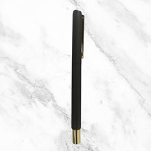 Matte Black Gold Clip Ball Pen – Blue Ink | Premium Open Cap Pen | BallPenBazaar