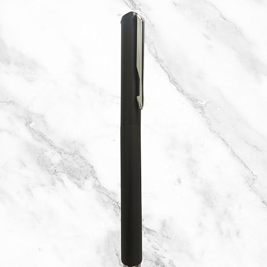 Matte Black Ball Pen – Silver Clip | Openable Cap | Blue Ink | BallPenBazaar