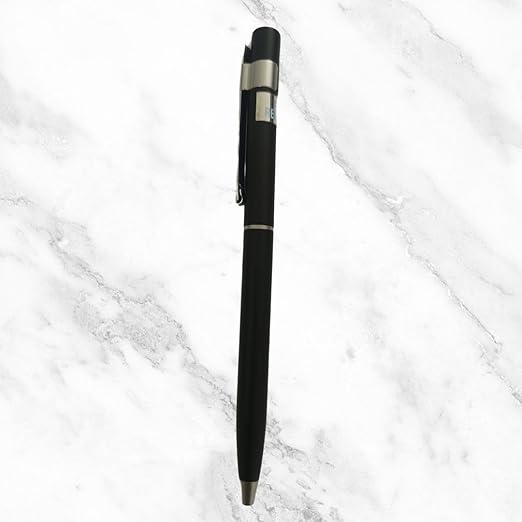 Matte Black Ball Pen – Silver Clip | Twist Mechanism | Blue Ink | BallPenBazaar