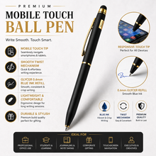 Matt Black color body Mobile Touch Ball Pen – Blue Ink