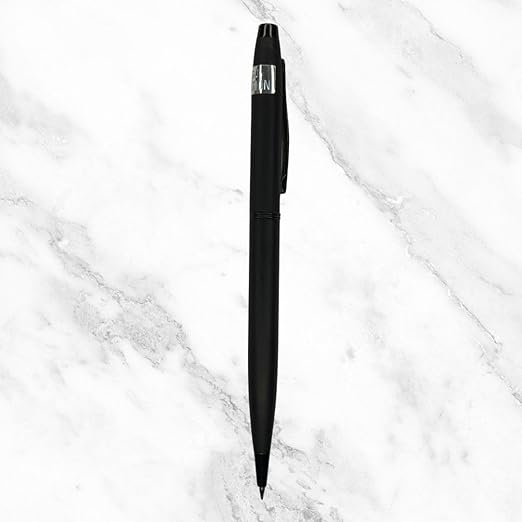 Matte Black Color Body Twist Mechanism Ball Pen - With Glycer 0.6mm Refill Blue Ink