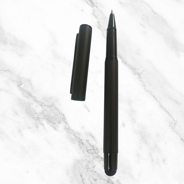 Matte Black Ball Pen with Mobile Touch | Premium Openable Mechanism | Blue Ink