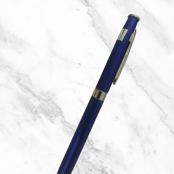 Matte Blue Twist Ball Pen – Silver Clip | Premium Blue Ink | Sleek Matte Finish