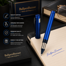Matte Blue Ball Pen with Glossy Blue Clip | Valentine Gift Pen