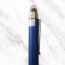Matte Blue Ball Pen with Silver Clip & Maroon Diamond Top – Twist | Blue Ink