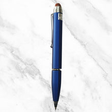 Matte Blue Ball Pen with Silver Clip & Maroon Diamond Top – Twist | Blue Ink
