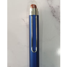 Matte Blue Ball Pen with Silver Clip & Maroon Diamond Top – Twist | Blue Ink