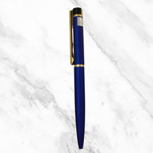 Matte Blue Ball Pen – Gold Clip | Twist Ball Pen | Smooth Blue Ink | BallPenBazaar