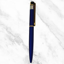 Matte Blue Ball Pen – Gold Clip | Twist Ball Pen | Smooth Blue Ink | BallPenBazaar