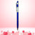 Ballpen Bazaar Matt Blue Ball Pen with Silver Clip & White Diamond Top | Twist Mechanism | Blue Ink | 1 Pc