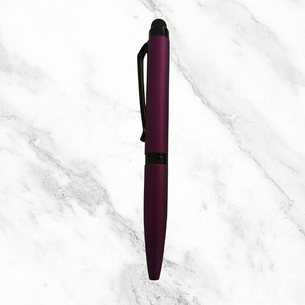 Matte Dark Pink Mobile Touch Mini Ball Pen – Black Clip | Twist Mechanism | Blue Ink | Smooth Writing with Mini VT Refill