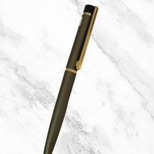Matte Gray Ball Pen – Blue Ink | Gold Clip Twist Pen