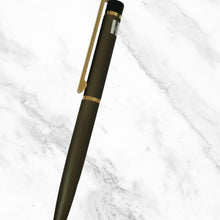 Matte Gray Ball Pen – Blue Ink | Gold Clip Twist Pen