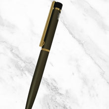 Matte Gray Ball Pen – Blue Ink | Gold Clip Twist Pen | BallPenBazaar