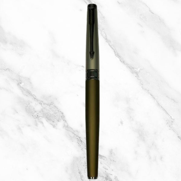 Matte Green Ball Pen with Silver Cap – Blue Ink | BallPenBazaar