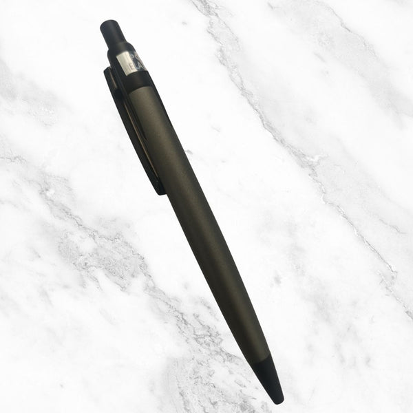 Matte Gunmetal Ball Pen – Smooth Blue Ink | Sleek Click Design