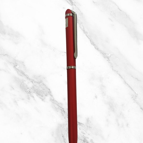 Matte Red Ball Pen – Silver Clip | Twist Mechanism | Blue Ink | BallPenBazaar