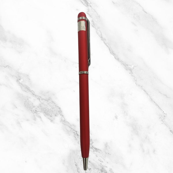 Matte Red Ball Pen – Silver Clip | Twist Mechanism | Blue Ink | BallPenBazaar