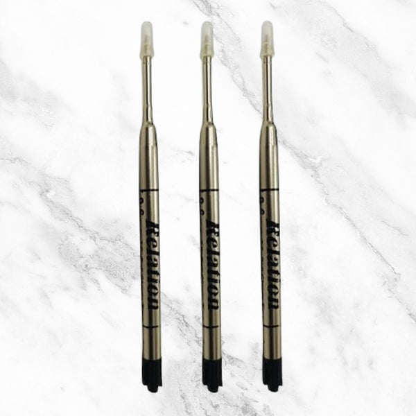 Metal Jotter Refills – Set of 3 | 0.6mm Point Smooth Black Ink Flow