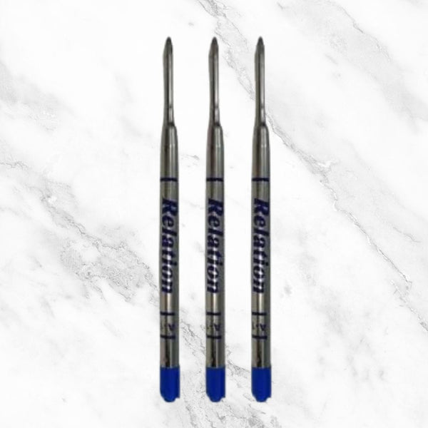 Metal Jotter Refills – Set of 3 | Bold Point Smooth Blue Ink Flow