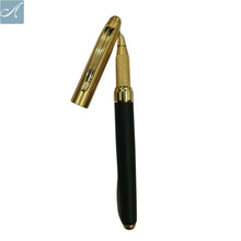 Metallic Black Ball Pen with Gold Cap – Black Ink | BallPenBazaar