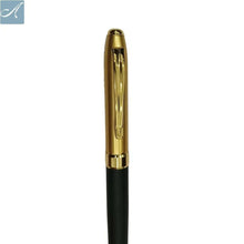 Metallic Black Ball Pen with Gold Cap – Black Ink | BallPenBazaar