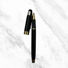 Metallic Black Ball Pen with Gold Clip – Blue Ink | BallPenBazaar