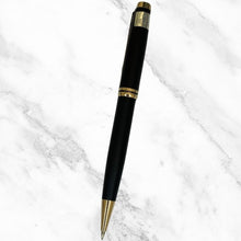 Metallic Black Ball Pen with Gold Clip – Twist Mechanism | Smooth Writing with Glycer 0.6mm Blue Ink