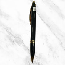 Metallic Black Ball Pen with Gold Clip – Twist Mechanism | Smooth Writing with Glycer 0.6mm Blue Ink