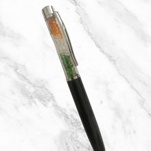 Metallic Black Ball Pen with Tiranga Diamond Accents – Premium Twist Pen | Blue Ink