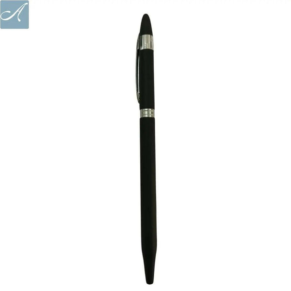 Metallic Black Ball Pen – Twist | Silver Clip | Black Ink | BallPenBazaar