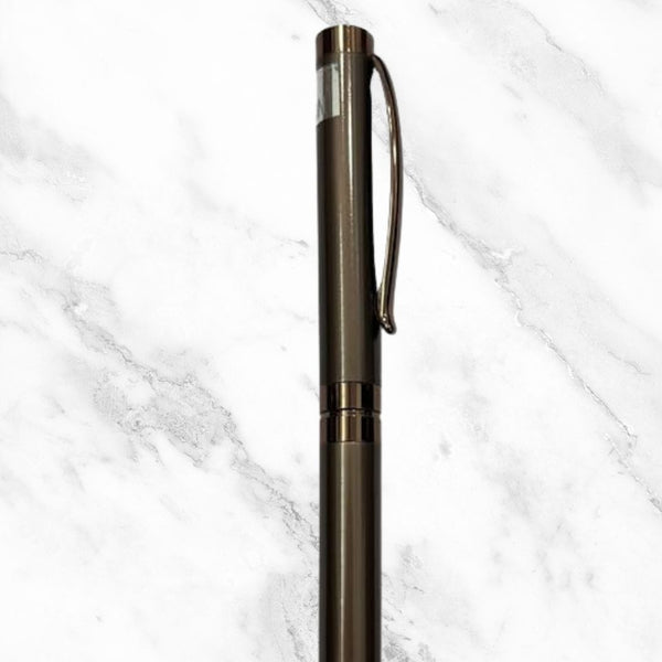 Metallic Brown Ball Pen with Silver Grip – Openable Mechanism | Smooth Blue Ink Writing