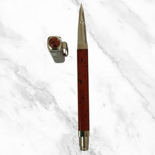 Metallic Designer Orange Ball Pen with Silver Cap – Openable Mechanism | Smooth Blue Ink Writing