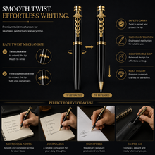 Metallic Glossy Black Ball Pen – Gold Doctor Clip