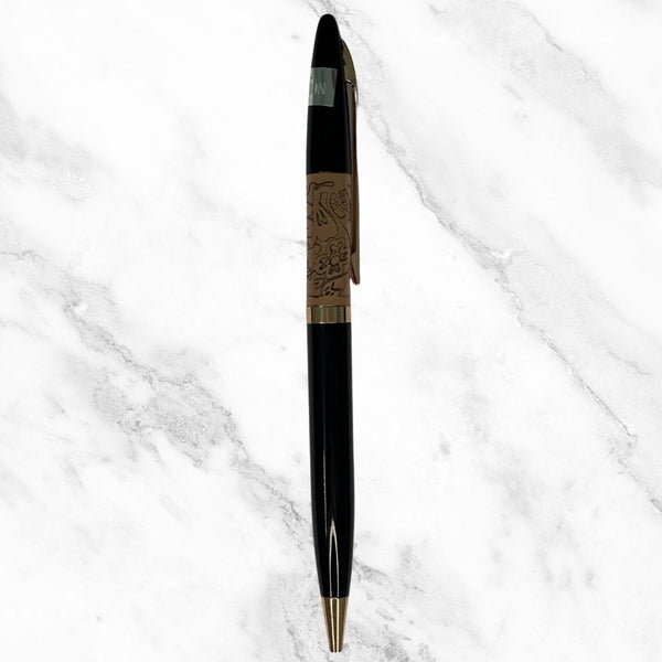 Glossy Black & Brown Twist Ball Pen – Blue Ink | BallPenBazaar