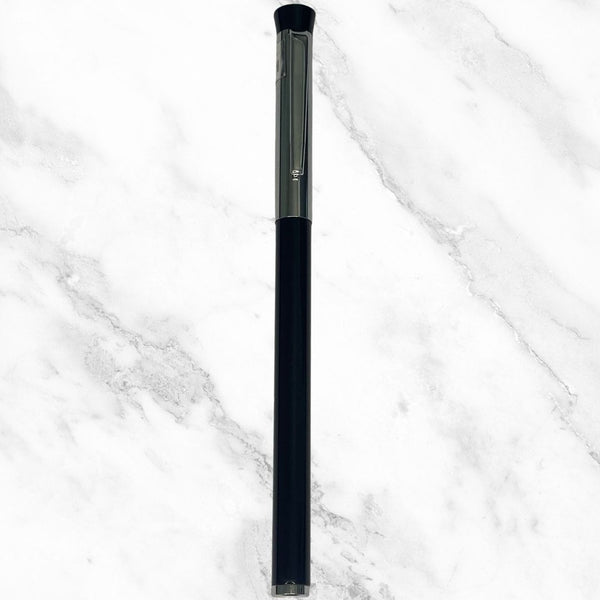 Metallic Glossy Black & Silver Ball Pen – Blue Ink | BallPenBazaar