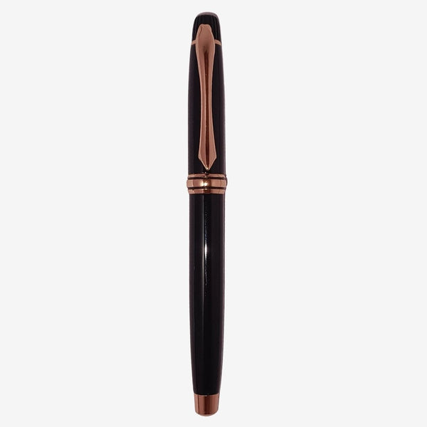 Metallic Glossy Black Body Ball Pen with Gold Clip | Openable Mechanism