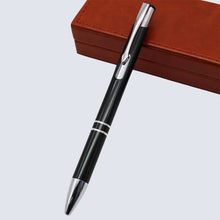 Set of 3 Metallic Glossy Black Body Ball Pens with Silver Clip | Click Mechanism | Smooth Blue Ink