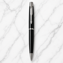 Metallic Glossy Black Ball Pen with Silver Clip