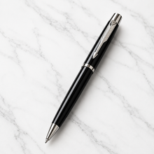 Metallic Glossy Black Ball Pen with Silver Clip