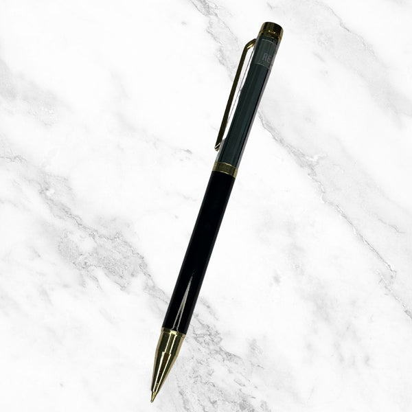 Metallic Black and Silver Ball Pen – Blue Ink | BallPenBazaar