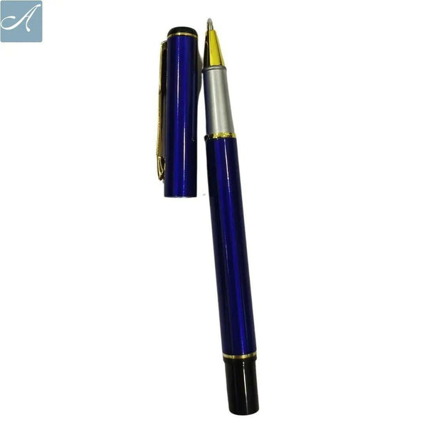 Glossy Blue Ball Pen – Gold Clip | Black Ink | BallPenBazaar