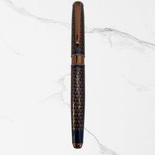 Metallic Glossy Blue Ball Pen with Brown Rectangle Design | Openable Mechanism | Premium Blue Ink Pen for Smooth Writing