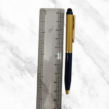 Metallic Glossy Blue & Gold Dual Tone Mini Ball Pen – Gold Clip | Mobile Touch Top | Twist Mechanism | Smooth Blue Ink