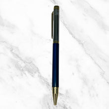 Blue and Silver Ball Pen – Twist Mechanism | Gold Clip | Blue Ink 