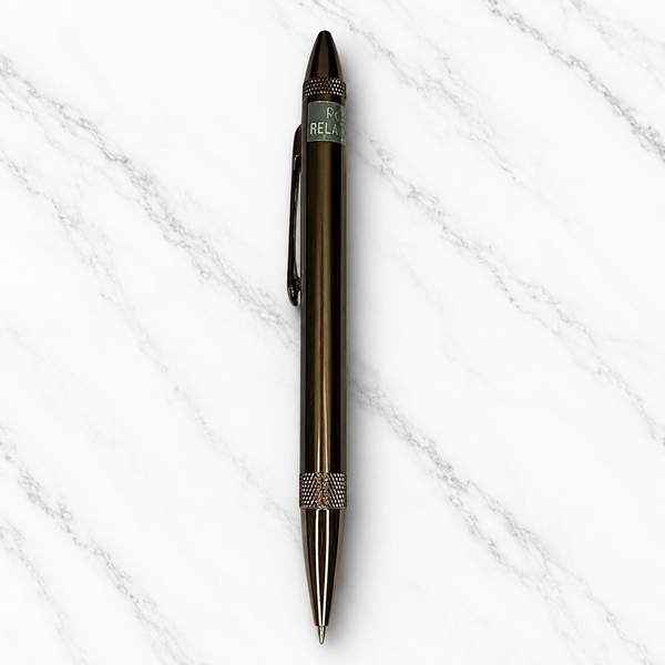 Ballpen Bazaar 2 in 1 Dual Ink Ball Pen Brown Body with Brown Clip | Dual Side Twist Mechanism | Blue & Red Ink | Metal Ball Pen