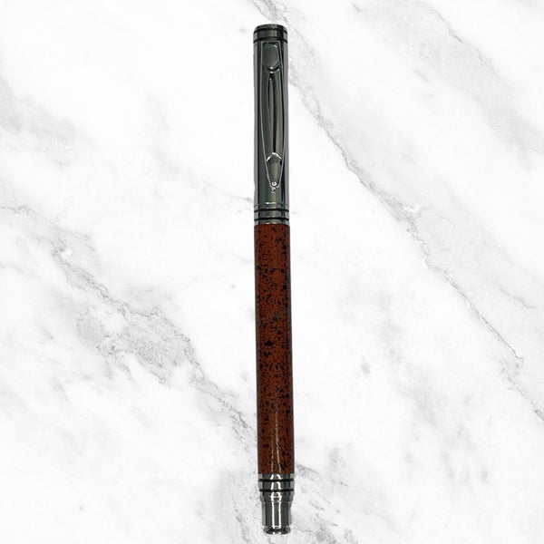 Metallic Orange and Silver Ball Pen – Blue Ink | BallPenBazaar