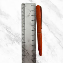 Metallic Glossy Designer Orange Mini Ball Pen – Gold Clip | Twist Mechanism | Blue Ink | Elegant Pocket-Size Writing Tool